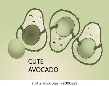 drawing cute avocado