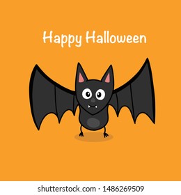 Drawing cute bat cartoon doodle style.Vector illustration.