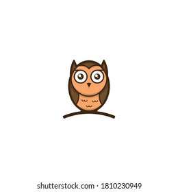 drawing of a cute brown owl with big eyes