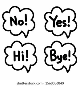 Drawing cute bubble speech doodle style.Vector illustration.