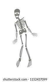 Drawing of a cute cartoon waving skeleton character. Great for Halloween or similar.