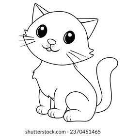 Eine Zeichnung süßer Katze zum Färben