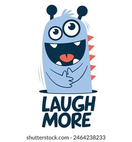 drawing of a cute and crazy creature laughing