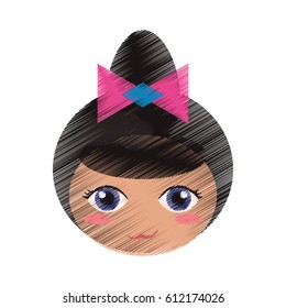 drawing cute face kokeshi