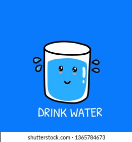 Drawing Cute Glass Water Doodle Stylevector Stock Vector (Royalty Free ...