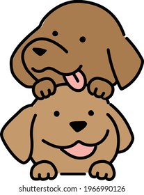 Drawing of a cute little brown dachshund.