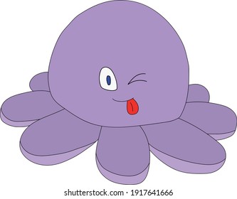 Drawing of a cute octopus puppy.
