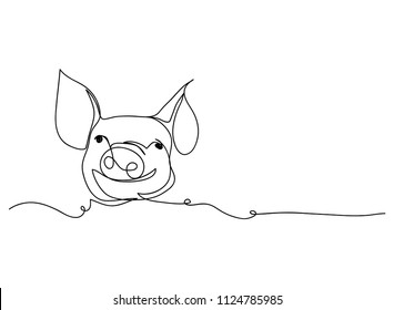 drawing of cute pig vector illustration simple concept zodiac of pig.
