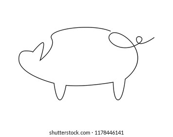 drawing of cute pig vector illustration simple concept zodiac of pig.
