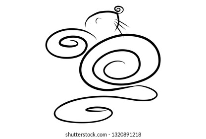 drawing of cute rat vector illustration simple concept zodiac of rat.2020 Chinese