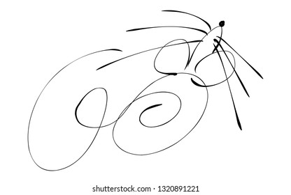 drawing of cute rat vector illustration simple concept zodiac of rat.2020 Chinese