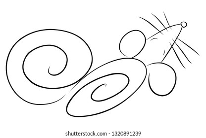 drawing of cute rat vector illustration simple concept zodiac of rat.2020 Chinese