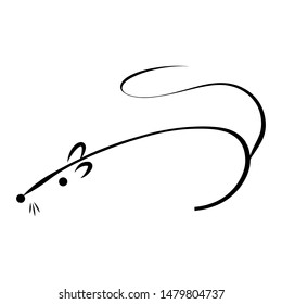 drawing of cute rat vector illustration simple concept zodiac of rat.2020 Chinese