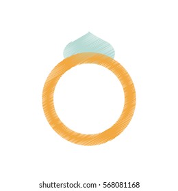 drawing cute ring gold valentine day love vector illustration eps 10