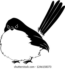 Drawing of a cute round bird shape