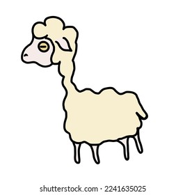 Drawing cute sheep isolate vector 