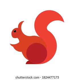 Drawing of cute squirrel illustration, loves to climb trees and eat nuts