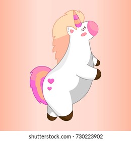 drawing cute unicorn cartoon. Vector illustration