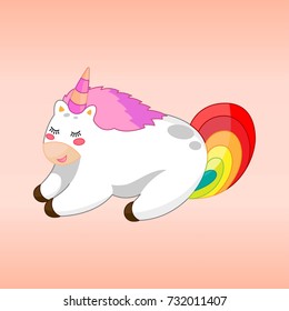 drawing cute unicorn cartoon. Vector illustration