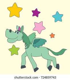 drawing cute unicorn icon