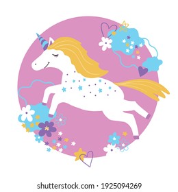 drawing cute unicorn icon vector illustration design