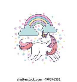 drawing cute unicorn icon vector illustration design
