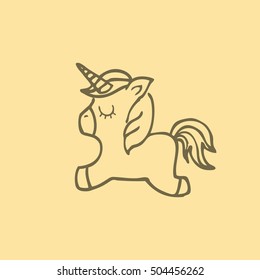 drawing cute unicorn icon vector illustration design