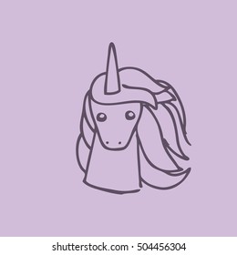 drawing cute unicorn icon vector illustration design