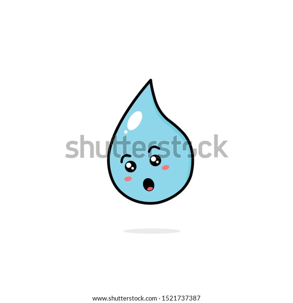 Drawing Cute Water Drop Cartoonvector Illustration Stock Vector Royalty Free