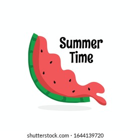 Drawing cute watermelon doodle style.Vector illustration.Summer concept.
