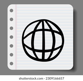 Drawing cute  website symbol  on paper.