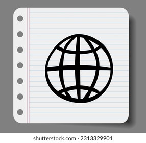 Drawing cute  website symbol  on paper.
