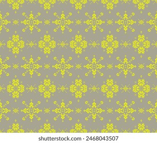 Drawing of Damascus on the wallpaper. Vintage bohemian design. Boho print in retro style. Beautiful snowflakes. Seamless openwork lace pattern for embroidery. Vintage bohemian design. Damask stencil.