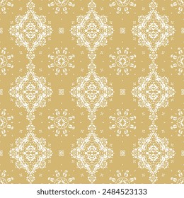 Drawing of Damascus on the wallpaper. Vintage bohemian design. Boho print in retro style. Beautiful snowflakes. Seamless openwork lace pattern for embroidery. Vintage bohemian design. Damask stencil.