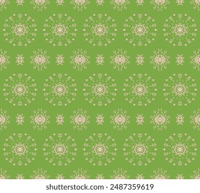 Drawing of Damascus on the wallpaper. Vintage bohemian design. Boho print in retro style. Beautiful snowflakes. Seamless openwork lace pattern for embroidery. Vintage bohemian design. Damask stencil.