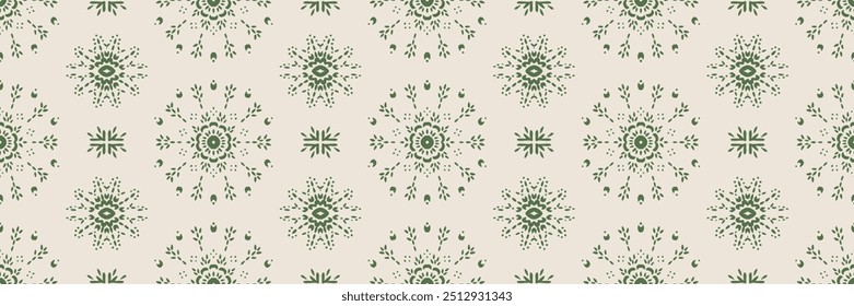 Drawing of Damascus on the wallpaper. Vintage bohemian design. Boho print in retro style. Beautiful snowflakes. Seamless openwork lace pattern for embroidery. Vintage bohemian design. Damask stencil.