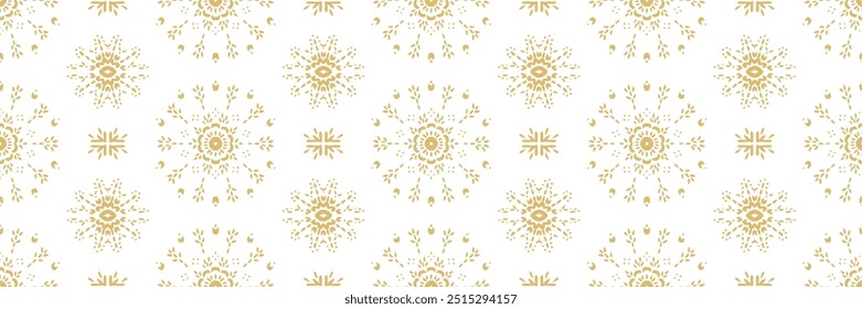 Drawing of Damascus on the wallpaper. Vintage bohemian design. Boho print in retro style. Beautiful snowflakes. Seamless openwork lace pattern for embroidery. Vintage bohemian design. Damask stencil.