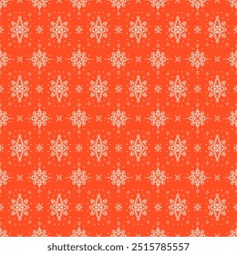Drawing of Damascus on the wallpaper. Vintage bohemian design. Boho print in retro style. Beautiful snowflakes. Seamless openwork lace pattern for embroidery. Vintage bohemian design. Damask stencil.
