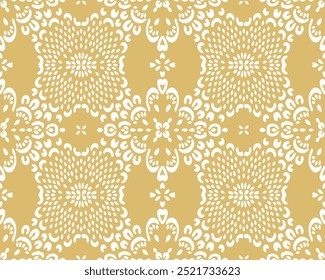 Dibujo de Damasco en el Fondo de pantalla. Antiguas diseño bohemio. Estampado boho en estilo retro. Hermosos copos de nieve. Patrón de encaje calado sin costuras para bordar. Antiguas diseño bohemio. Plantilla de Damasco.