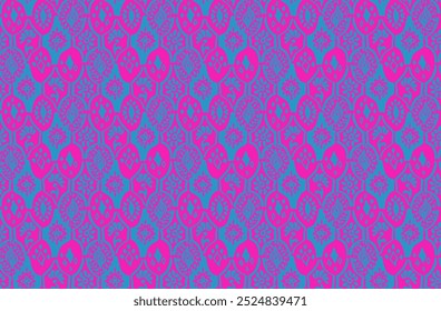 Drawing of Damascus on the wallpaper. Vintage bohemian design. Boho print in retro style. A small drawing with flowers and diamonds. Mosaic, majolica. Seamless openwork lace pattern for embroidery.