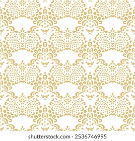 Drawing of Damascus on the wallpaper. Vintage bohemian design. Boho print in retro style. Beautiful seashell. Seamless openwork lace pattern for embroidery. Vintage bohemian design. Damask stencil.