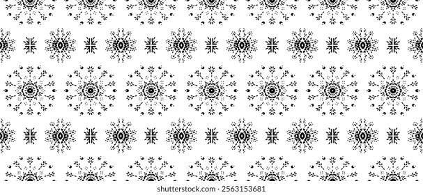 Drawing of Damascus on the wallpaper. Vintage bohemian design. Boho print in retro style. Beautiful snowflakes. Seamless openwork lace pattern for embroidery. Vintage bohemian design. Damask stencil.