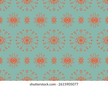 Drawing of Damascus on the wallpaper. Vintage bohemian design. Boho print in retro style. Beautiful seashell. Seamless openwork lace pattern for embroidery. Vintage bohemian design. Damask stencil.