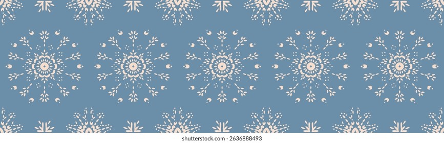 Drawing of Damascus on the wallpaper. Vintage bohemian design. Boho print in retro style. Beautiful snowflakes. Seamless openwork lace pattern for embroidery. Vintage bohemian design. Damask stencil.