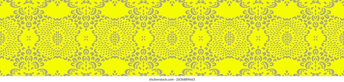 Drawing of Damascus on the wallpaper. Vintage bohemian design. Boho print in retro style. Beautiful snowflakes. Seamless openwork lace pattern for embroidery. Vintage bohemian design. Damask stencil.