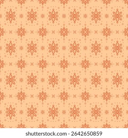 Drawing of Damascus on the wallpaper. Vintage bohemian design. Boho print in retro style. Beautiful snowflakes. Seamless openwork lace pattern for embroidery. Vintage bohemian design. Damask stencil.
