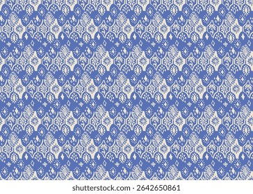 Drawing of Damascus on the wallpaper. Vintage bohemian design. Boho print in retro style. A small drawing with flowers and diamonds. Mosaic, majolica. Seamless openwork lace pattern for embroidery.