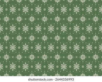 Drawing of Damascus on the wallpaper. Vintage bohemian design. Boho print in retro style. Beautiful snowflakes. Seamless openwork lace pattern for embroidery. Vintage bohemian design. Damask stencil.