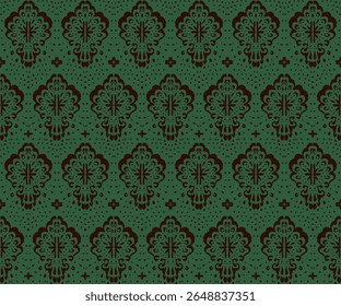 Desenho de Damasco no papel de parede. Design boêmio vintage. Impressão Boho em estilo retrô. Bela concha. Padrão de laço de trabalho aberto sem costura para bordados. Design boêmio vintage. Estêncil de damasco.
