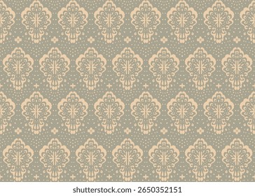Desenho de Damasco no papel de parede. Design boêmio vintage. Impressão Boho em estilo retrô. Bela concha. Padrão de laço de trabalho aberto sem costura para bordados. Design boêmio vintage. Estêncil de damasco.